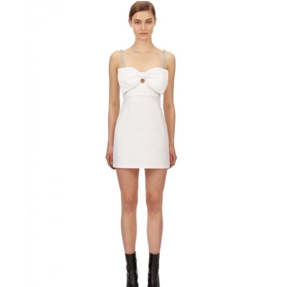Self-Portrait Taffeta Bow Mini Dress